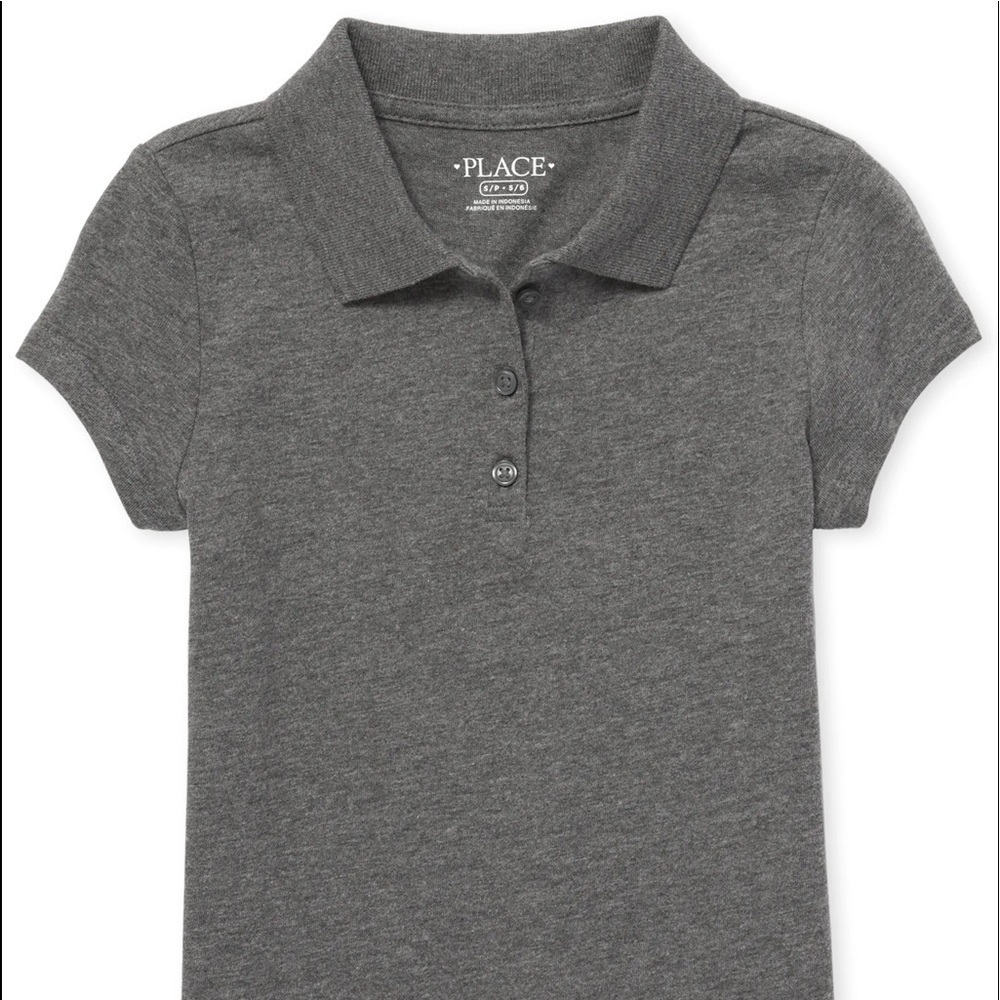 𝅺GIRLS Uniform Soft Jersey Polo - Dkhtrgray 16 NWT